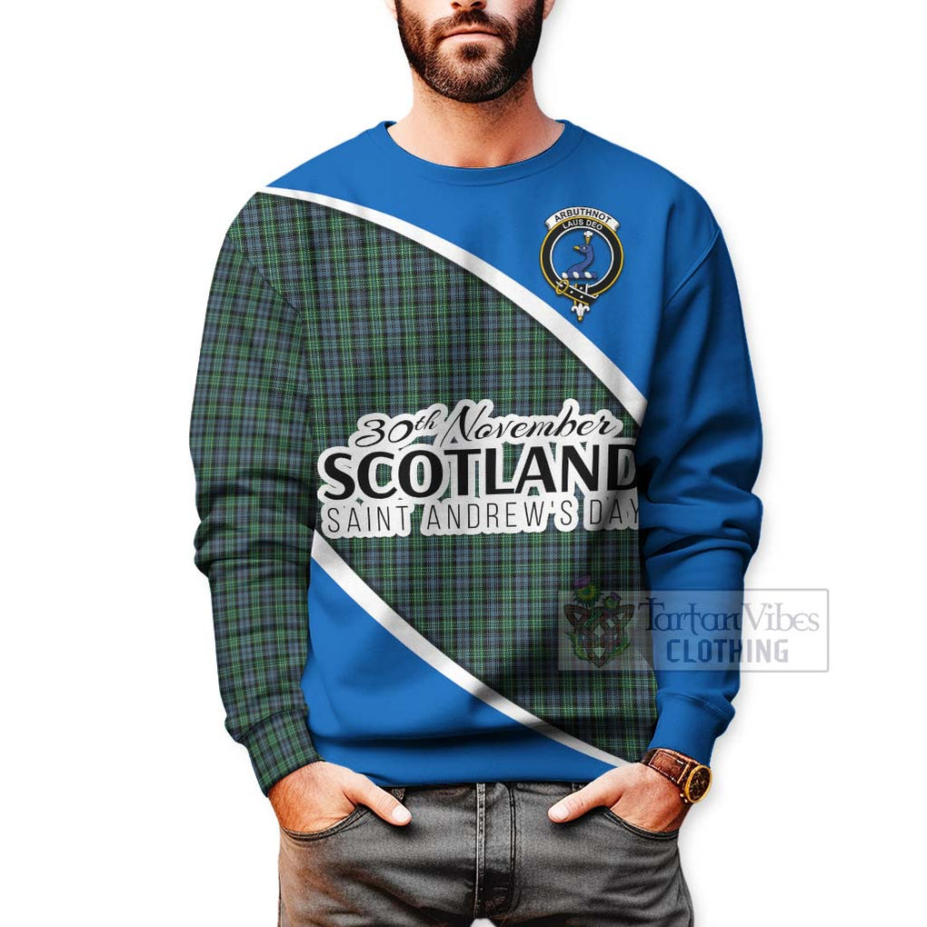 Tartan Vibes Clothing Arbuthnot Family Crest Tartan Sweatshirt Celebrate Saint Andrew's Day in Style