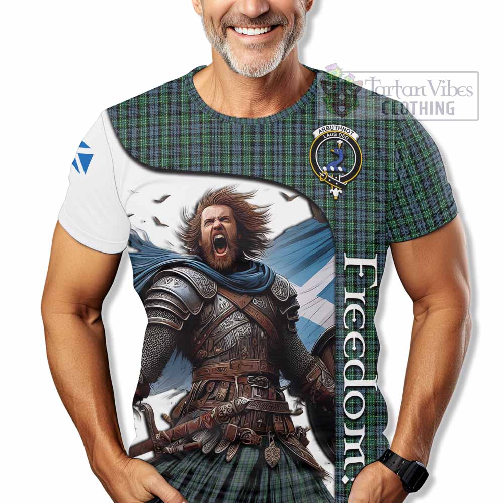 Arbuthnot Crest Tartan T-Shirt Inspired by the Freedom of Scottish Warrior