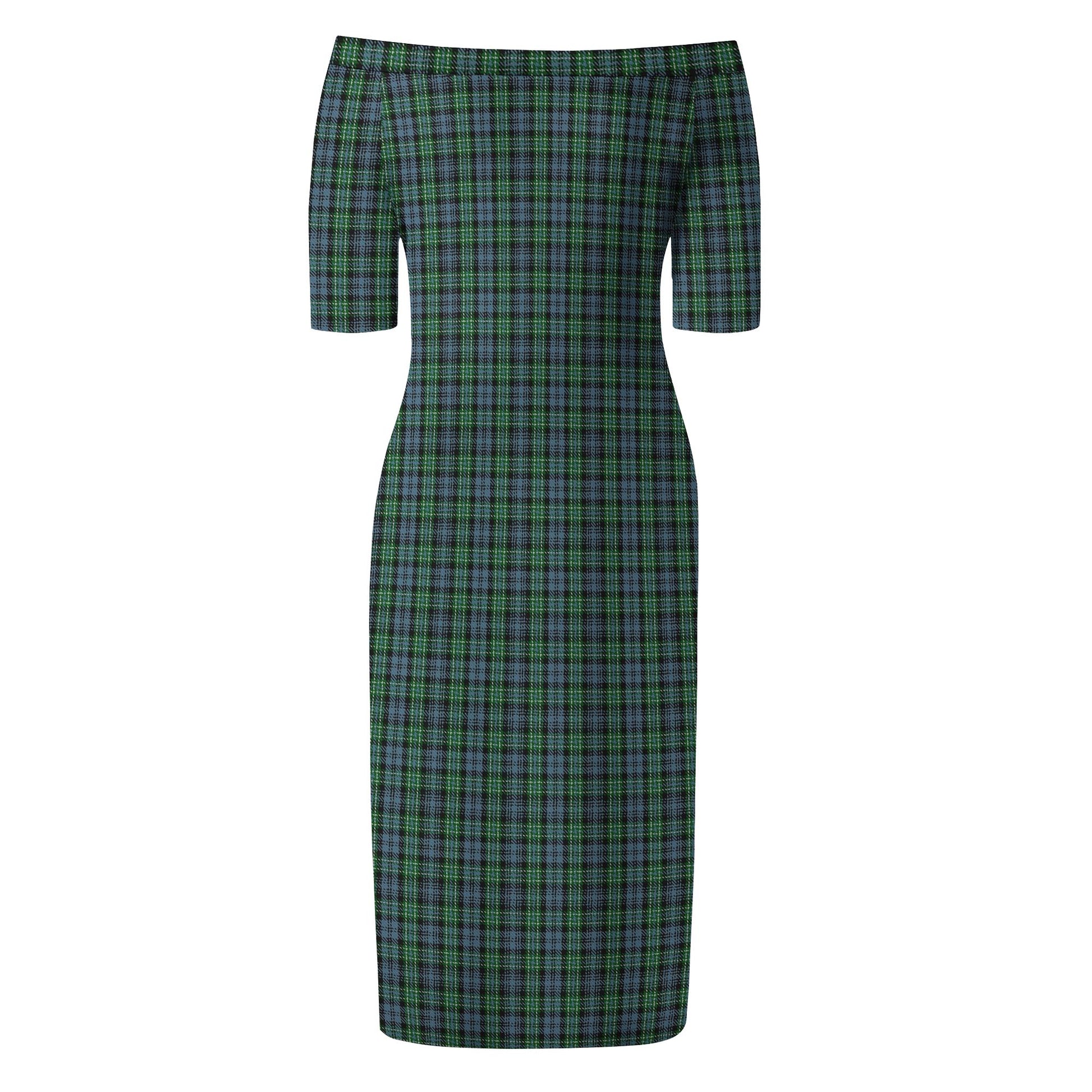 Arbuthnot Tartan Off Shoulder Lady Dress - Tartanvibesclothing