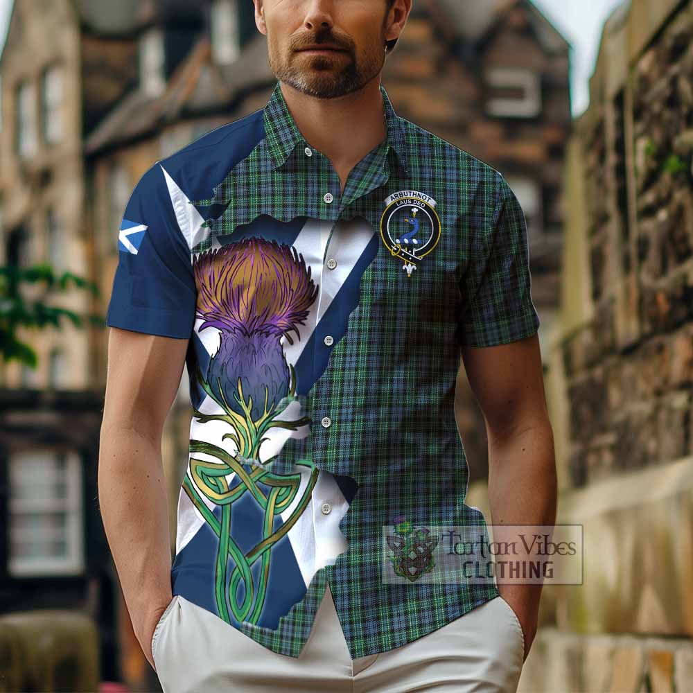 Arbuthnot Tartan Family Crest Hawaiian Shirt Scottish Thistle Celtic Inspired - Tartan Vibes Clothing