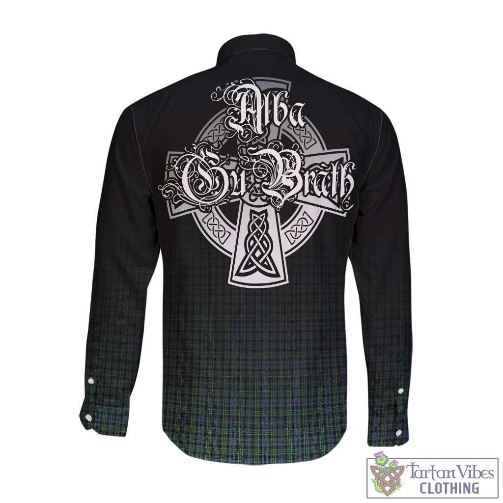 Tartan Vibes Clothing Arbuthnot Tartan Long Sleeve Button Up Featuring Alba Gu Brath Family Crest Celtic Inspired