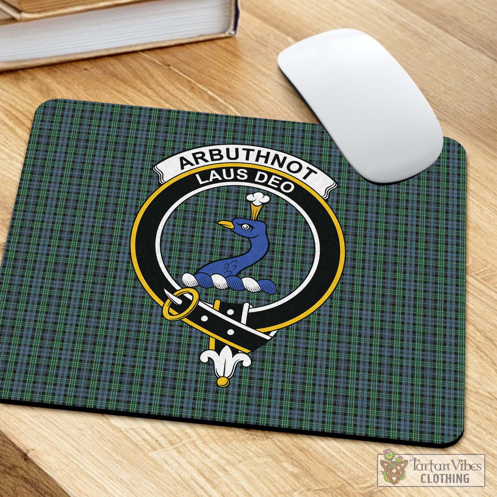 Tartan Vibes Clothing Arbuthnot Tartan Mouse Pad with Family Crest