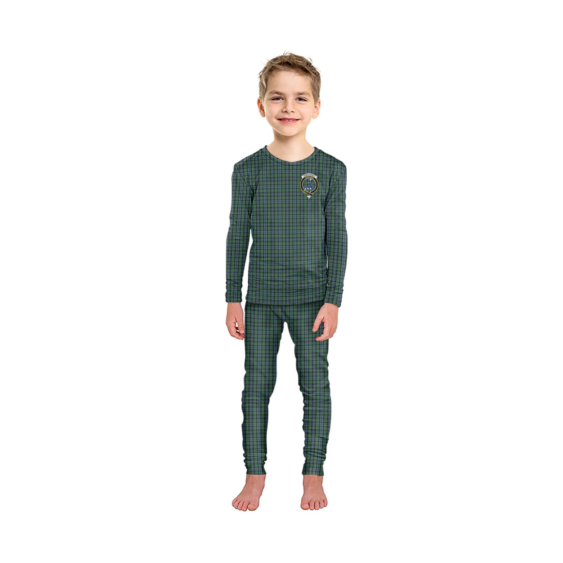 Arbuthnot Tartan Pajamas Family Set with Family Crest - Tartan Vibes Clothing