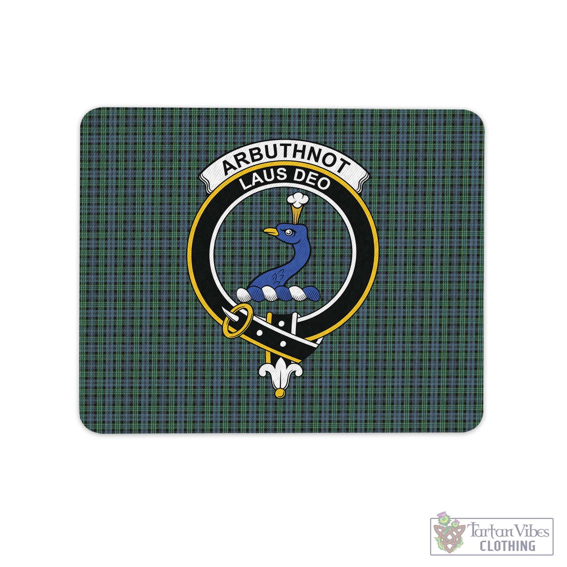 Tartan Vibes Clothing Arbuthnot Tartan Mouse Pad with Family Crest