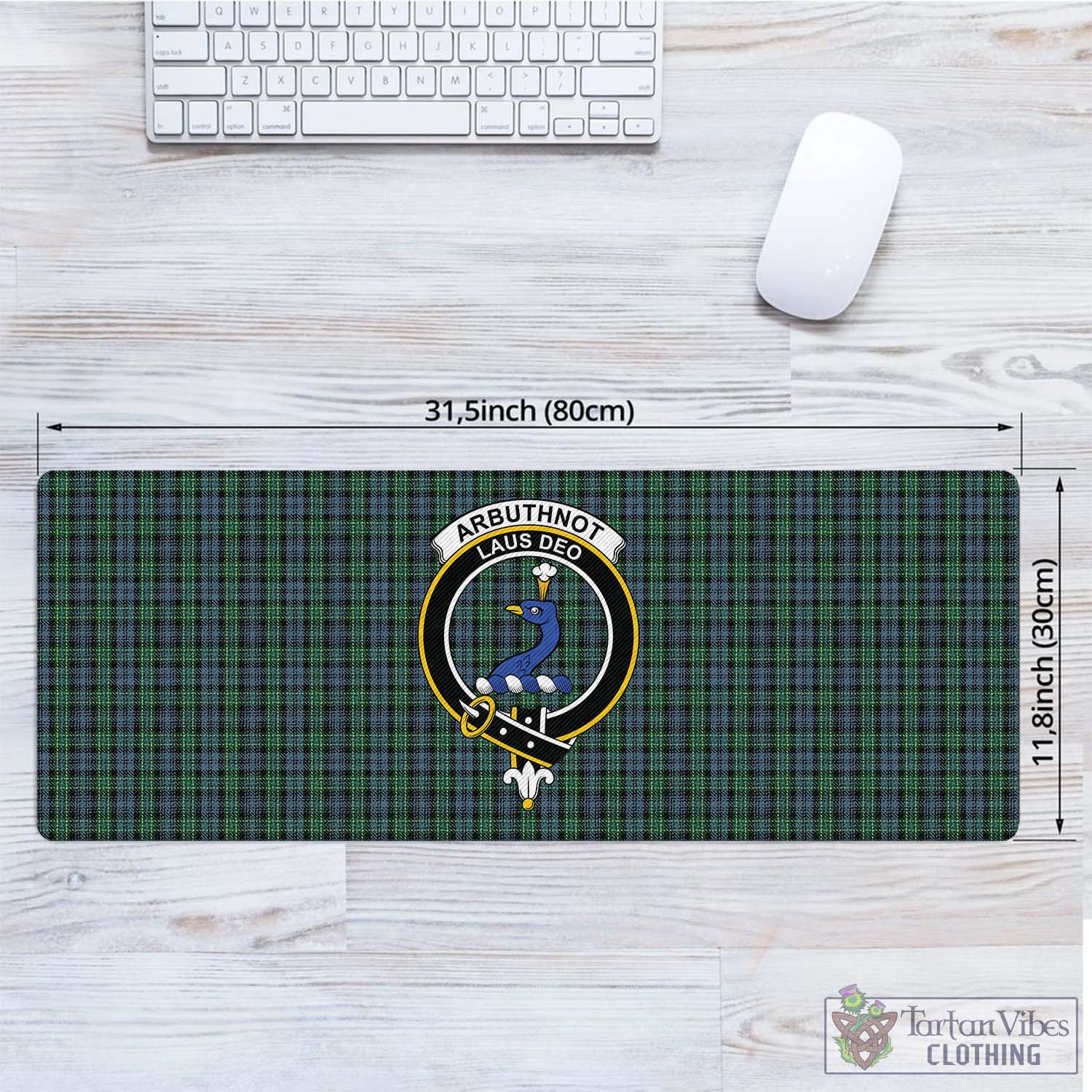 Tartan Vibes Clothing Arbuthnot Tartan Mouse Pad with Family Crest