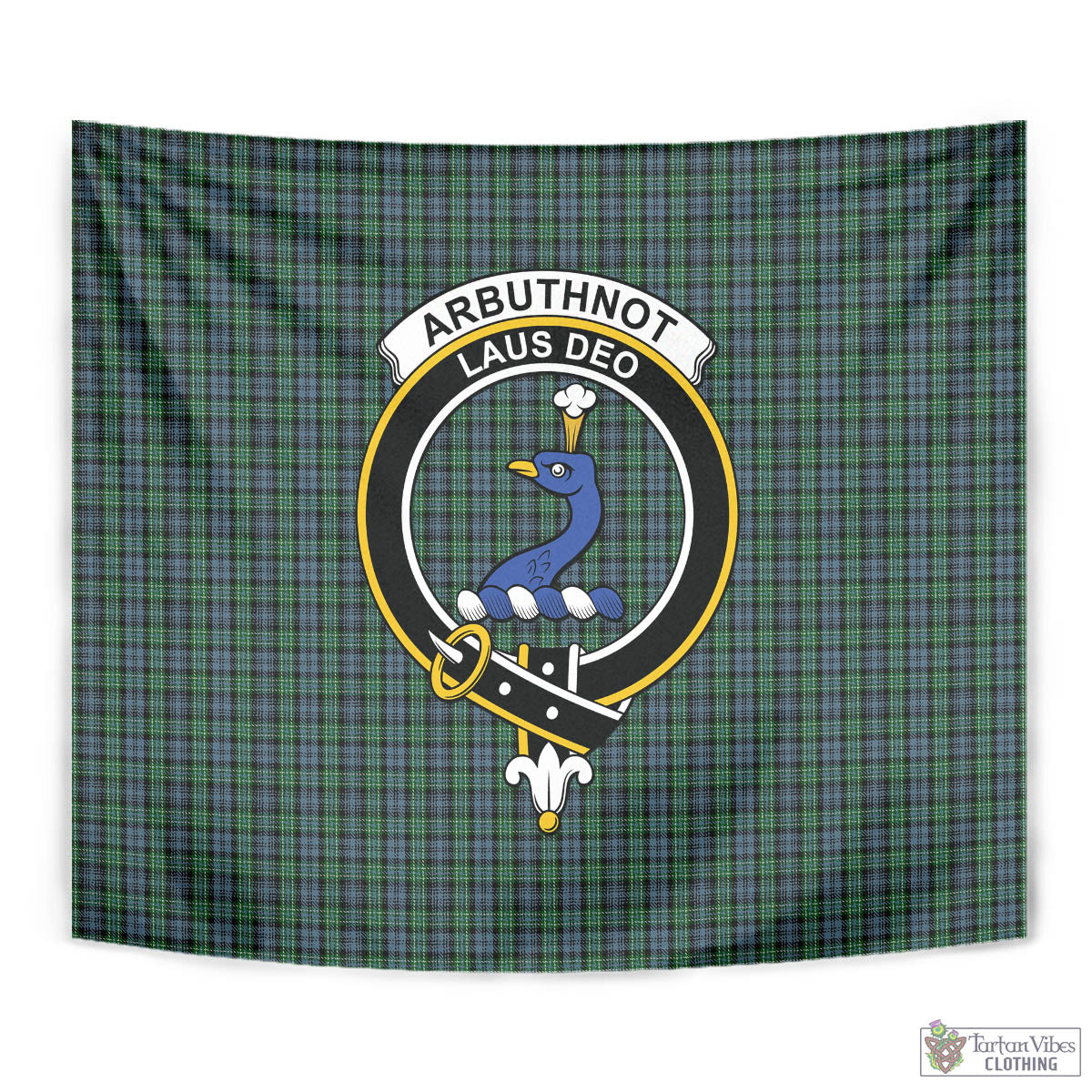 Tartan Vibes Clothing Arbuthnot Tartan Tapestry Wall Hanging and Home Decor for Room with Family Crest