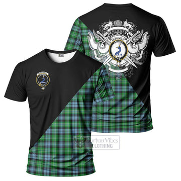 Arbuthnot Ancient Tartan T-Shirt with Family Crest and Military Logo Style