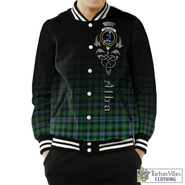 Arbuthnot Ancient Tartan Baseball Jacket Featuring Alba Gu Brath Family Crest Celtic Inspired