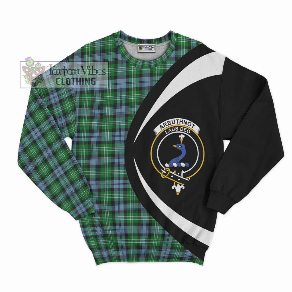 Arbuthnot Ancient Tartan Sweatshirt with Family Crest Circle Style Unisex - Tartan Vibes Clothing