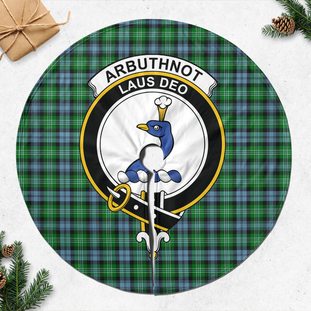 Arbuthnot Ancient Tartan Christmas Tree Skirt with Family Crest - Tartanvibesclothing