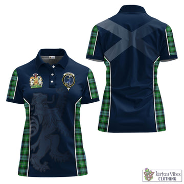 Arbuthnot Ancient Tartan Women's Polo Shirt with Family Crest and Lion Rampant Vibes Sport Style