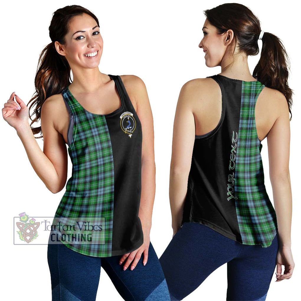 Arbuthnot Ancient Tartan Women's Racerback Tanks with Family Crest and Half Of Me Style 4XL - Tartanvibesclothing Shop