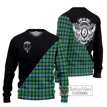 Arbuthnot Ancient Tartan Ugly Sweater with Family Crest and Military Logo Style