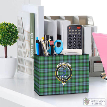 Arbuthnot Ancient Tartan Pen Holder with Family Crest