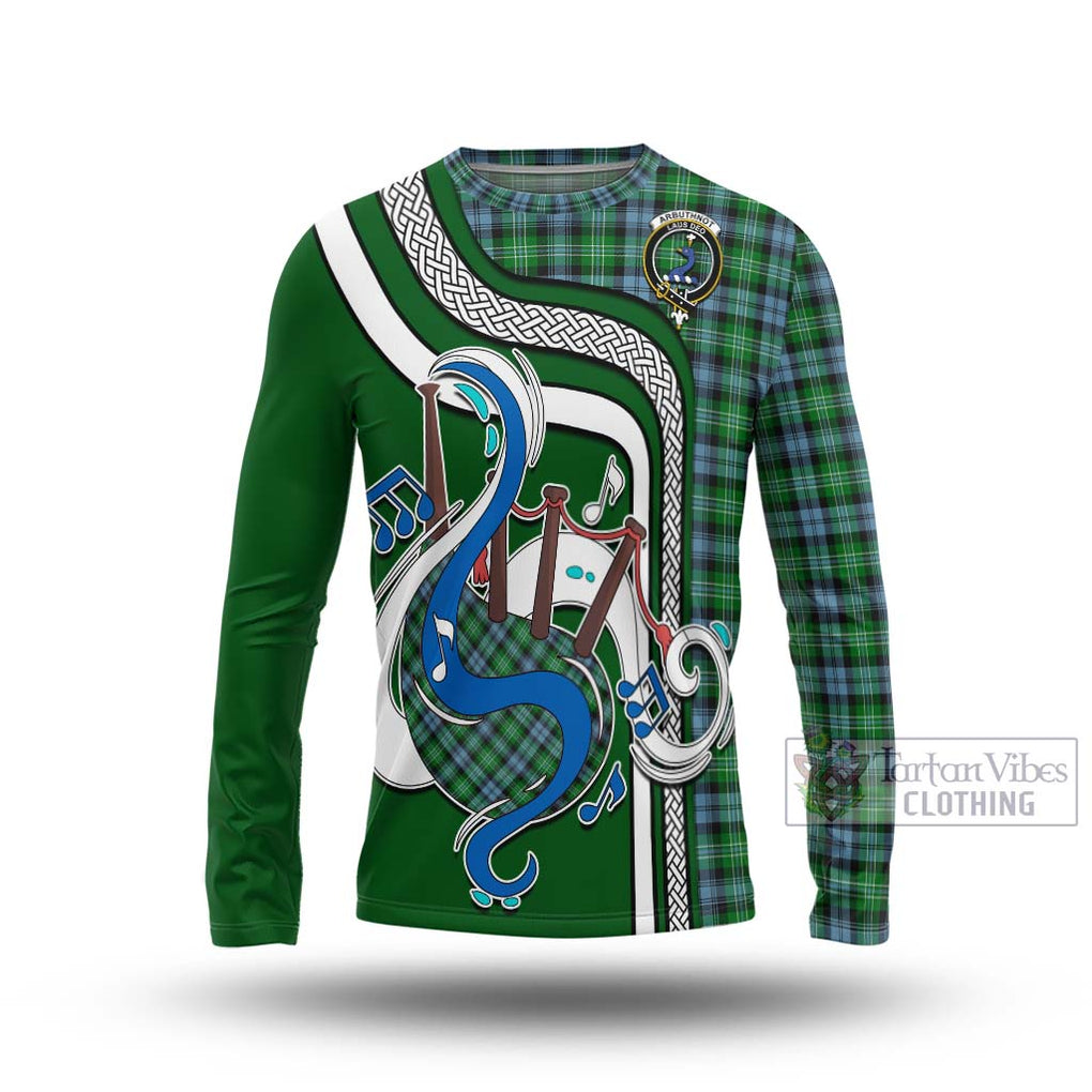 Tartan Vibes Clothing Arbuthnot Ancient Tartan Long Sleeve T-Shirt with Epic Bagpipe Style