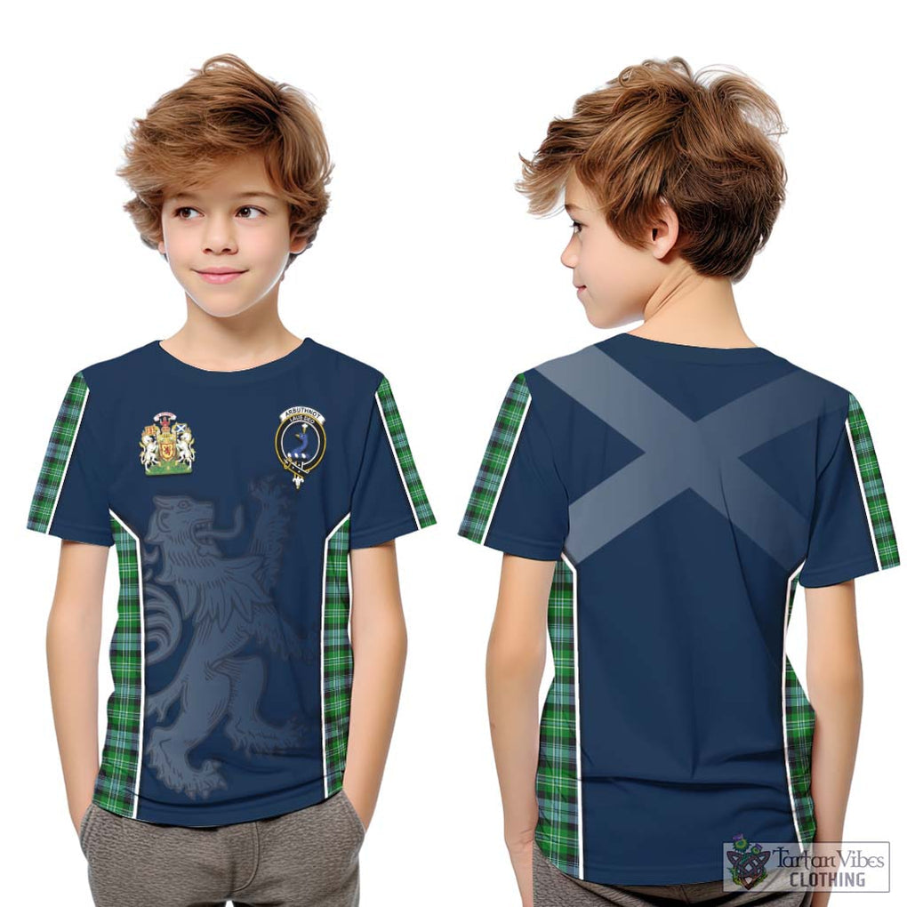 Arbuthnot Ancient Tartan Kid T-Shirt with Family Crest and Lion Rampant Vibes Sport Style Youth XL Size14 - Tartan Vibes Clothing