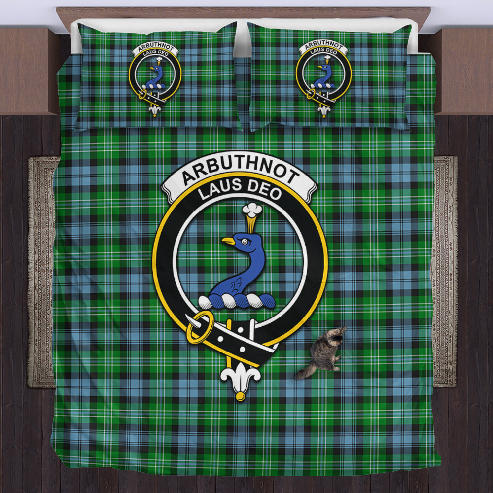 Arbuthnot Ancient Tartan Bedding Set with Family Crest US Bedding Set - Tartan Vibes Clothing