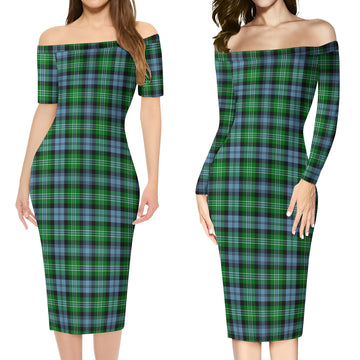 Arbuthnot Ancient Tartan Off Shoulder Lady Dress