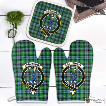 Arbuthnot Ancient Tartan Combo Oven Mitt & Pot-Holder with Family Crest