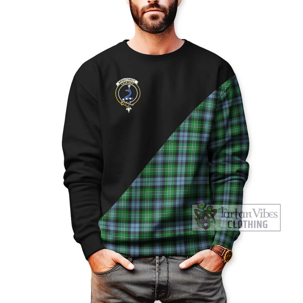 Arbuthnot Ancient Tartan Sweatshirt with Family Crest and Military Logo Style Unisex - Tartanvibesclothing Shop