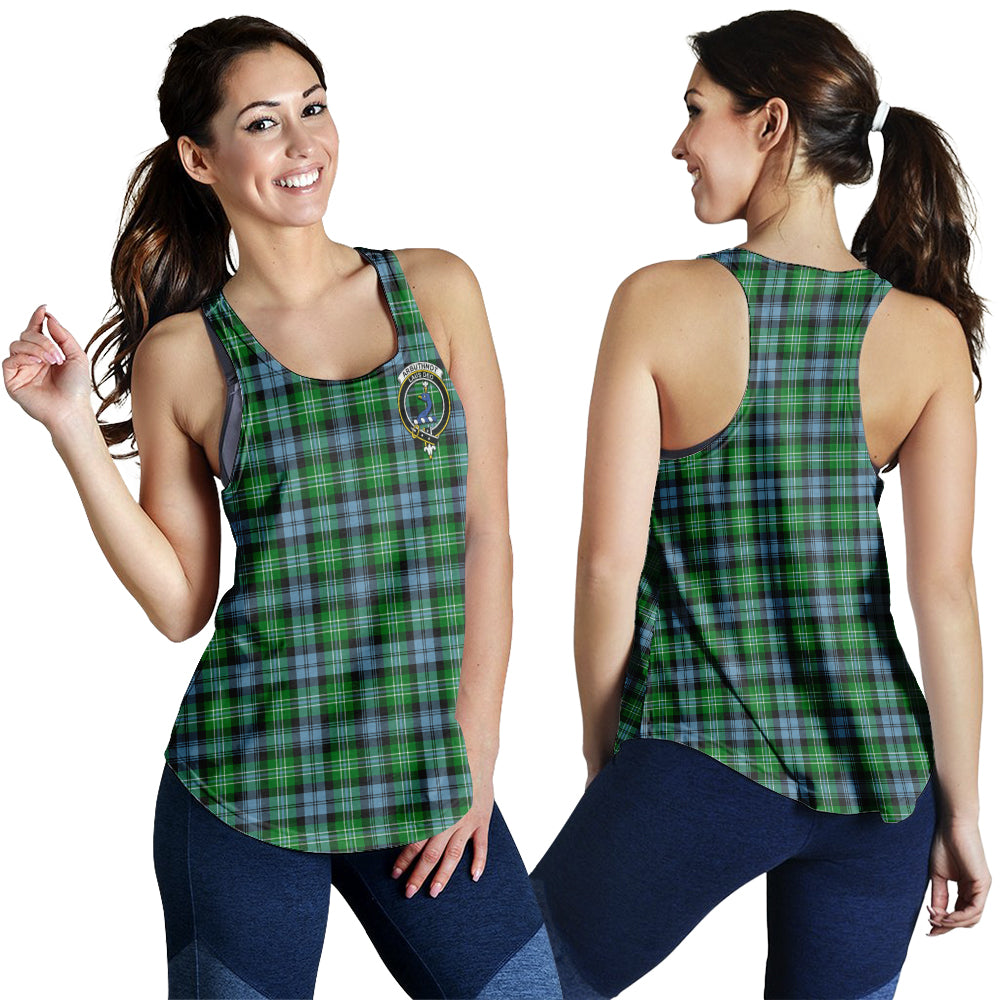 Arbuthnot Ancient Tartan Women Racerback Tanks with Family Crest - Tartanvibesclothing