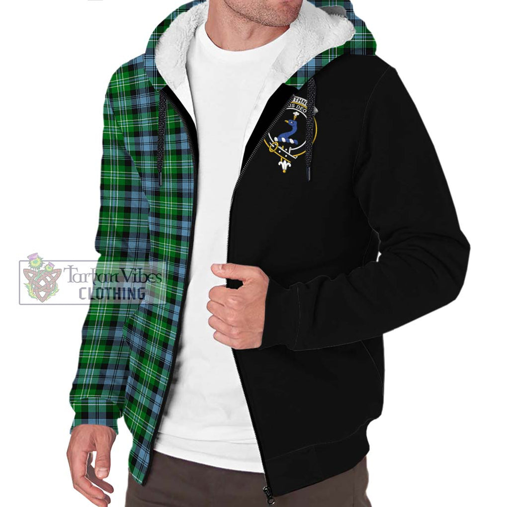 Arbuthnot Ancient Tartan Sherpa Hoodie with Family Crest and Half Of Me Style Unisex S - Tartanvibesclothing Shop