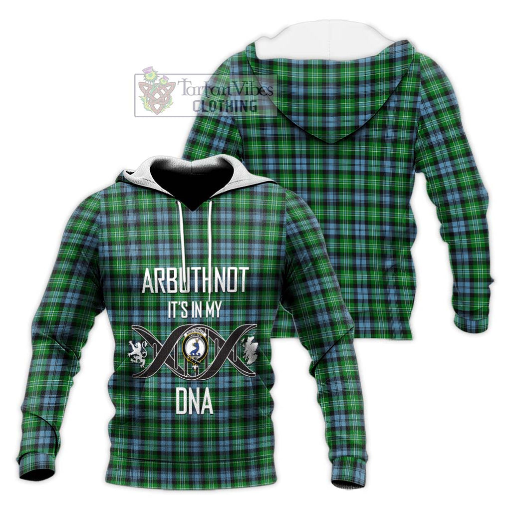 Arbuthnot Ancient Tartan Knitted Hoodie with Family Crest DNA In Me Style Unisex Knitted Pullover Hoodie - Tartanvibesclothing Shop