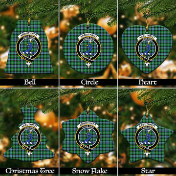 Arbuthnot Ancient Tartan Christmas Ceramic Ornaments with Family Crest