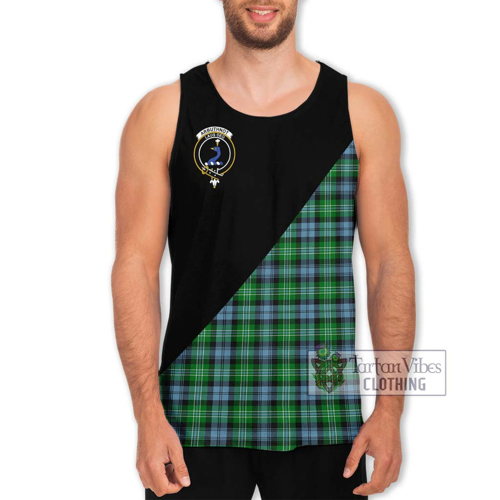 Arbuthnot Ancient Tartan Men's Tank Top with Family Crest and Military Logo Style Men - Tartanvibesclothing Shop