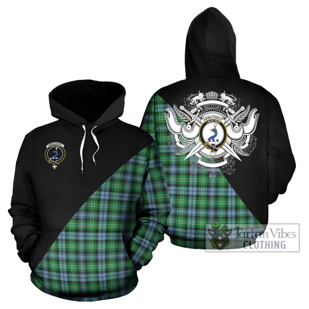 Arbuthnot Ancient Tartan Hoodie with Family Crest and Military Logo Style Zip Hoodie - Tartanvibesclothing Shop