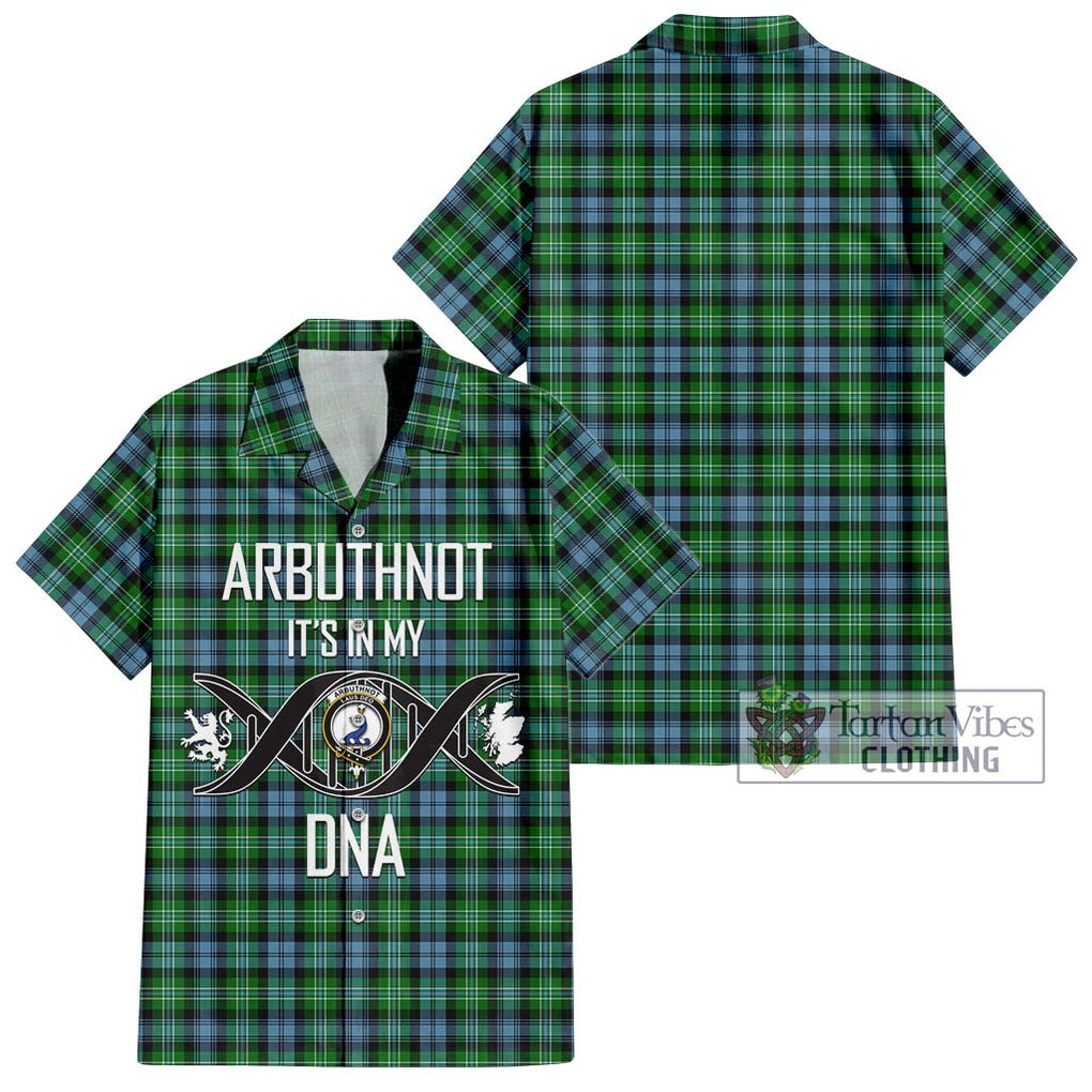 Arbuthnot Ancient Tartan Short Sleeve Button Shirt with Family Crest DNA In Me Style Kid - Tartanvibesclothing Shop