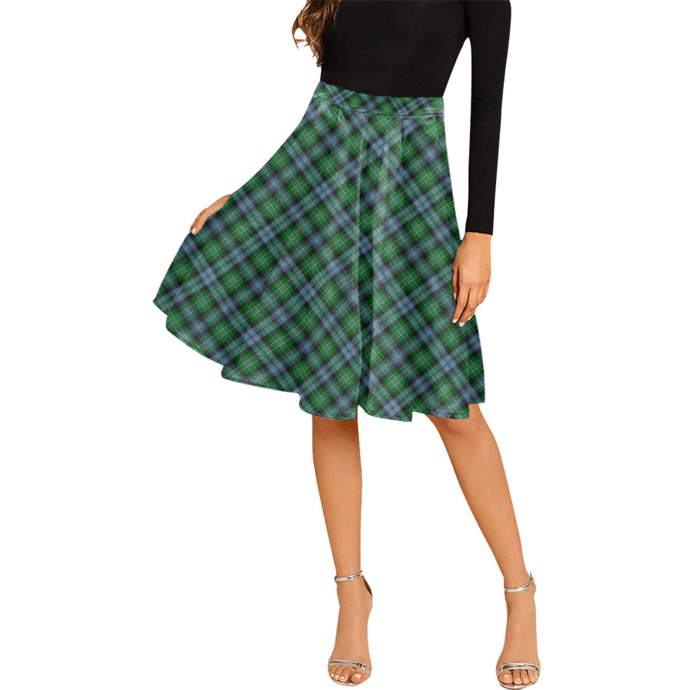 Arbuthnot Ancient Tartan Melete Pleated Midi Skirt Female - Tartanvibesclothing