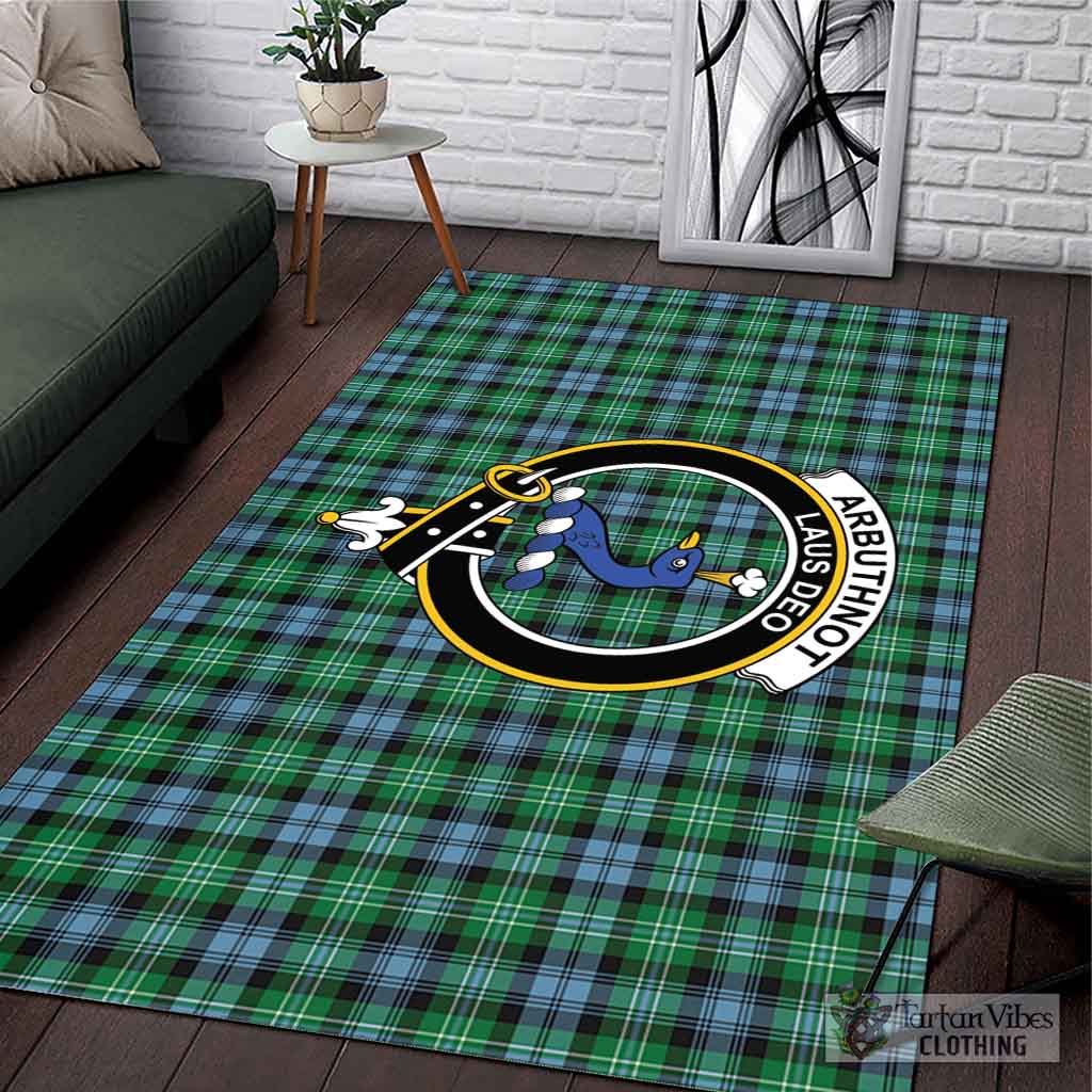 Tartan Vibes Clothing Arbuthnot Ancient Tartan Area Rug with Family Crest