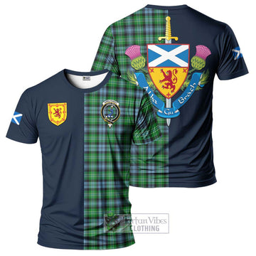 Arbuthnot Ancient Tartan T-Shirt Alba with Scottish Lion Royal Arm Half Style