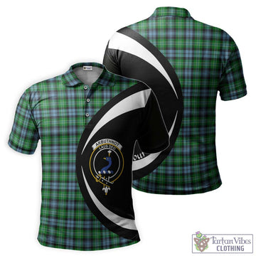 Arbuthnot Ancient Tartan Men's Polo Shirt with Family Crest Circle Style