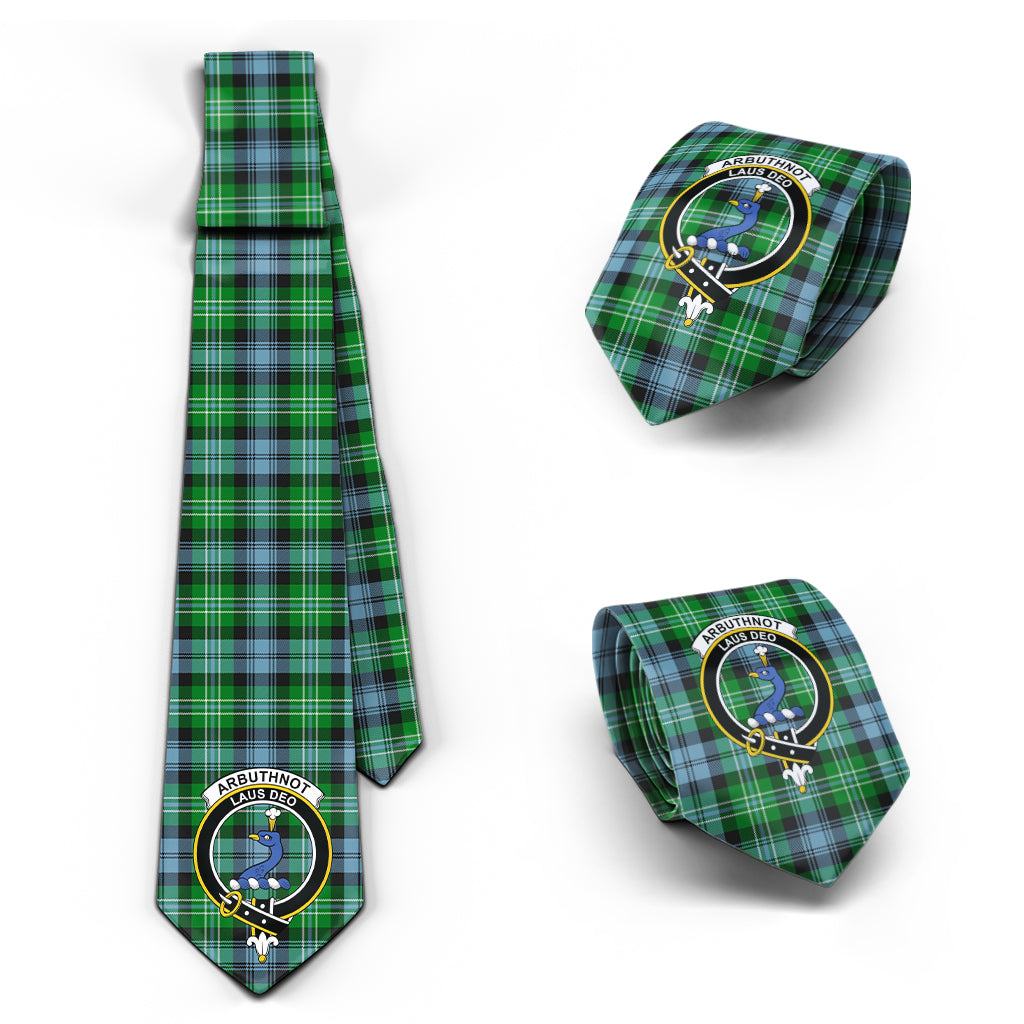 Arbuthnot Ancient Tartan Classic Necktie with Family Crest Necktie One Size - Tartan Vibes Clothing