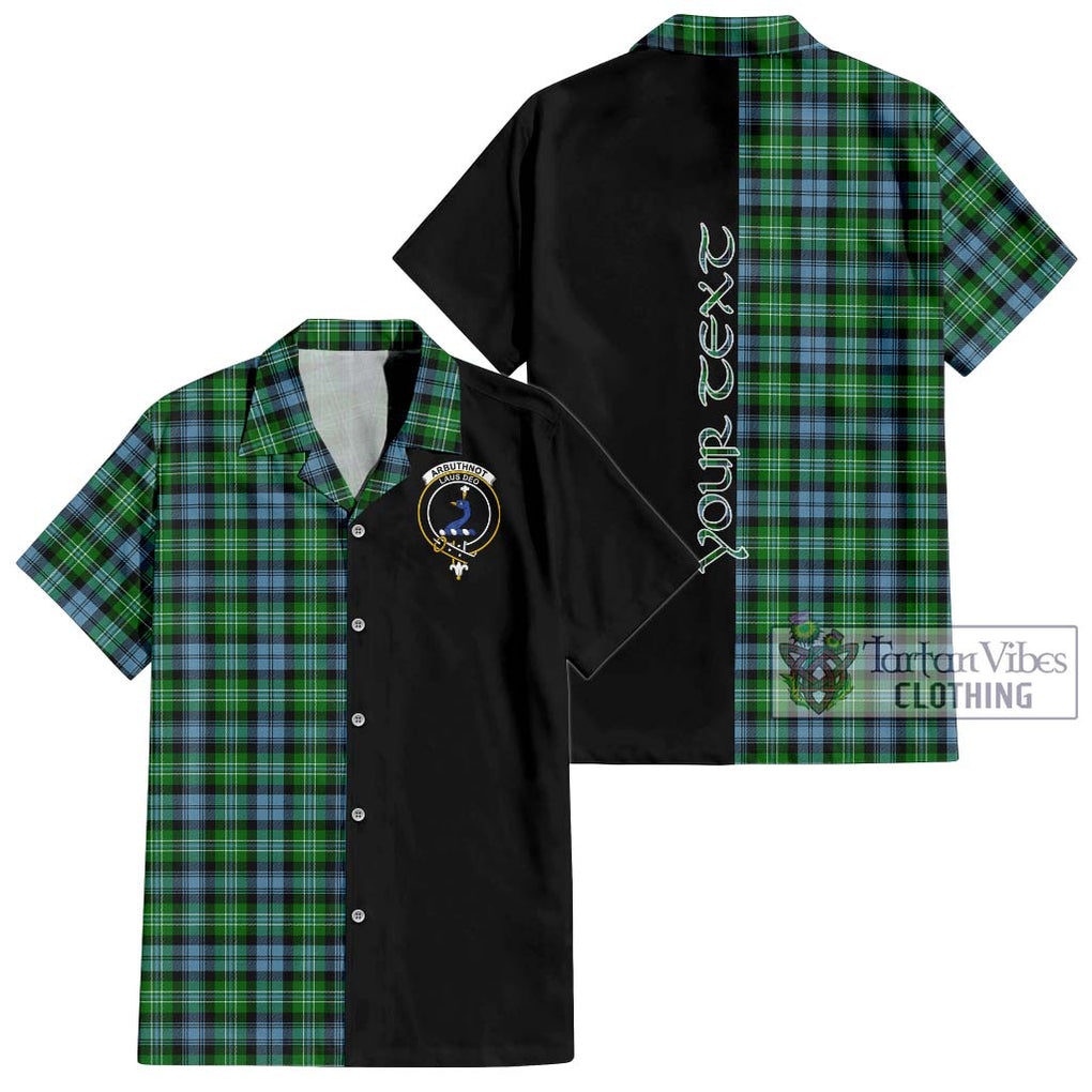 Arbuthnot Ancient Tartan Short Sleeve Button Shirt with Family Crest and Half Of Me Style Kid - Tartanvibesclothing Shop