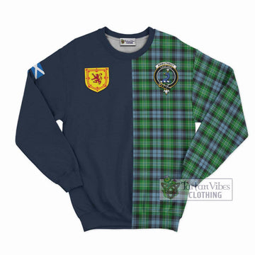 Arbuthnot Ancient Tartan Sweatshirt Alba with Scottish Lion Royal Arm Half Style