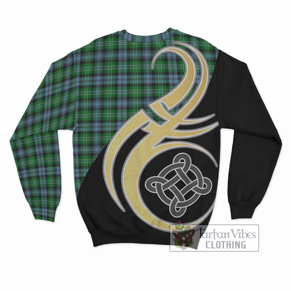 Arbuthnot Ancient Tartan Sweatshirt with Family Crest and Celtic Symbol Style - Tartan Vibes Clothing