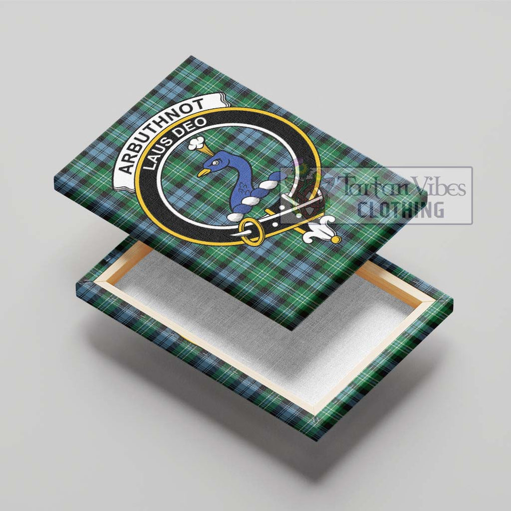 Arbuthnot Ancient Tartan Canvas Print Wall Art with Family Crest - Tartan Vibes Clothing