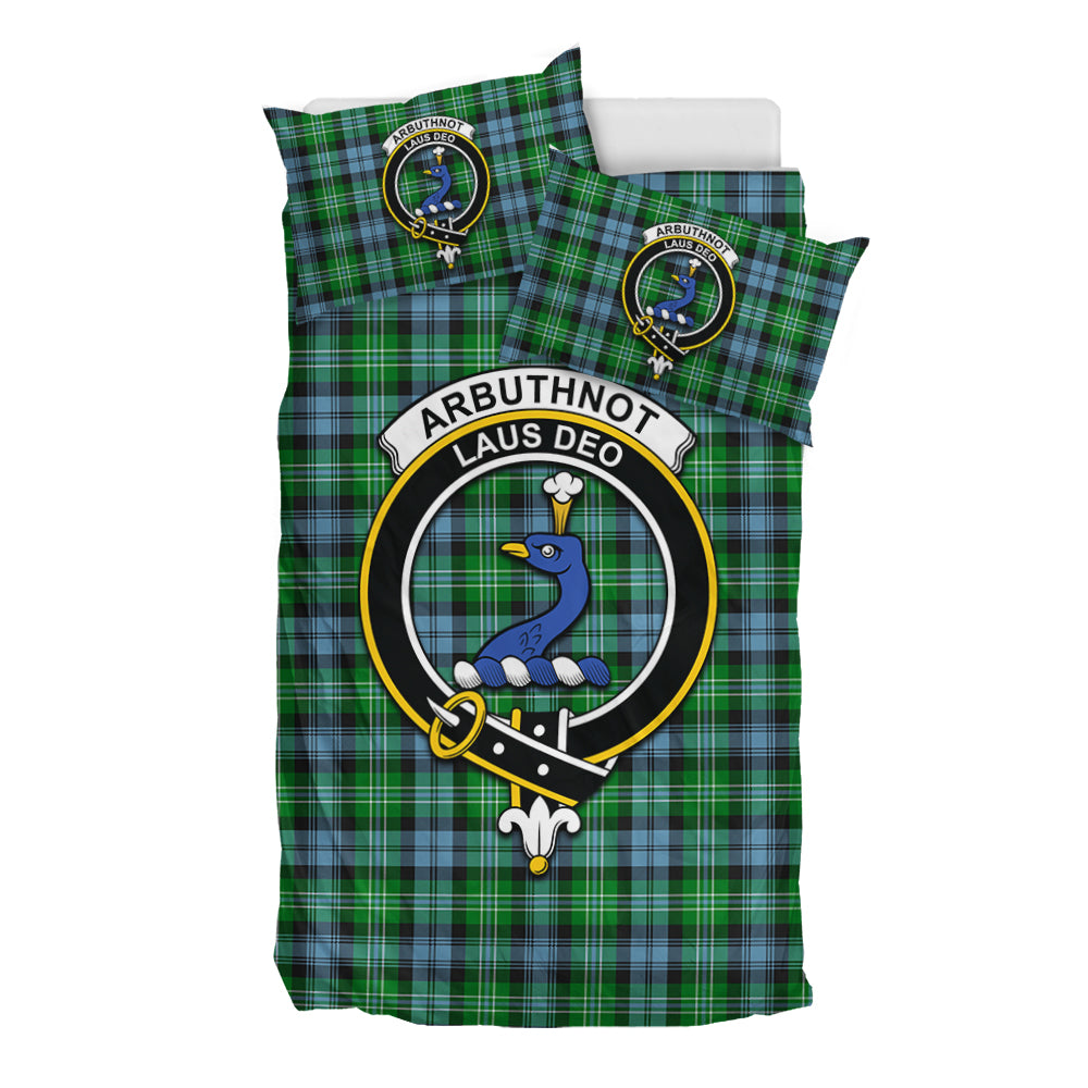 Arbuthnot Ancient Tartan Bedding Set with Family Crest - Tartan Vibes Clothing