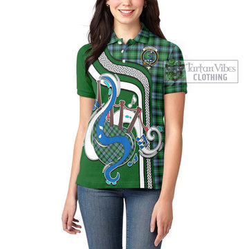 Arbuthnot Ancient Tartan Women's Polo Shirt with Epic Bagpipe Style