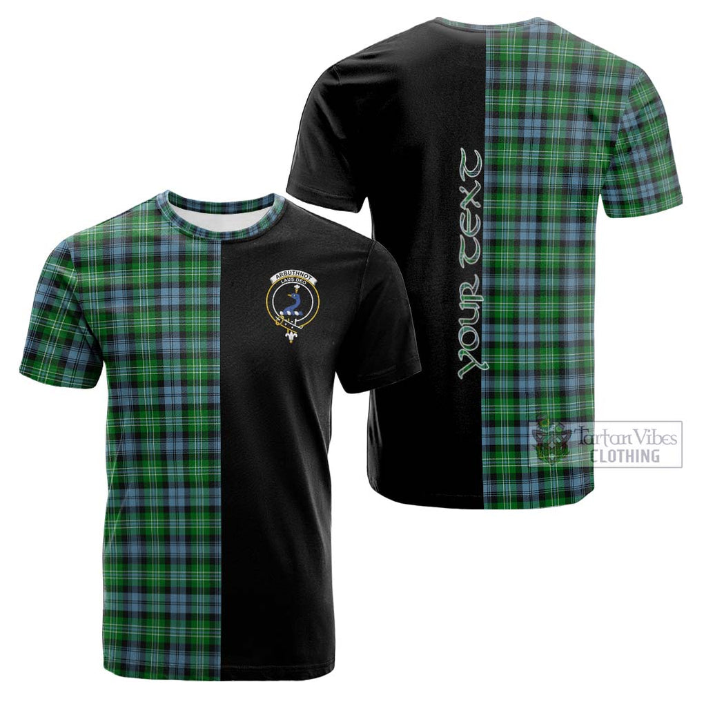 Tartan Vibes Clothing Arbuthnot Ancient Tartan Cotton T-shirt with Family Crest and Half Of Me Style