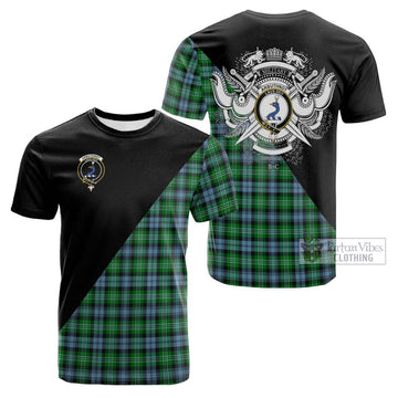 Arbuthnot Ancient Tartan Cotton T-shirt with Family Crest and Military Logo Style