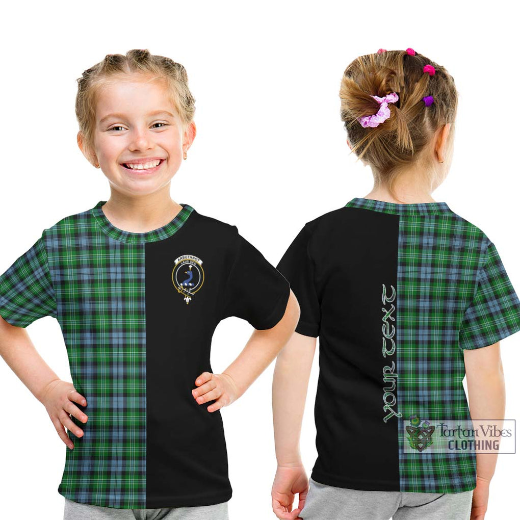 Arbuthnot Ancient Tartan Kid T-Shirt with Family Crest and Half Of Me Style - Tartanvibesclothing Shop