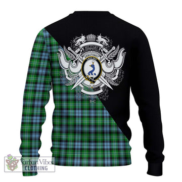 Arbuthnot Ancient Tartan Ugly Sweater with Family Crest and Military Logo Style