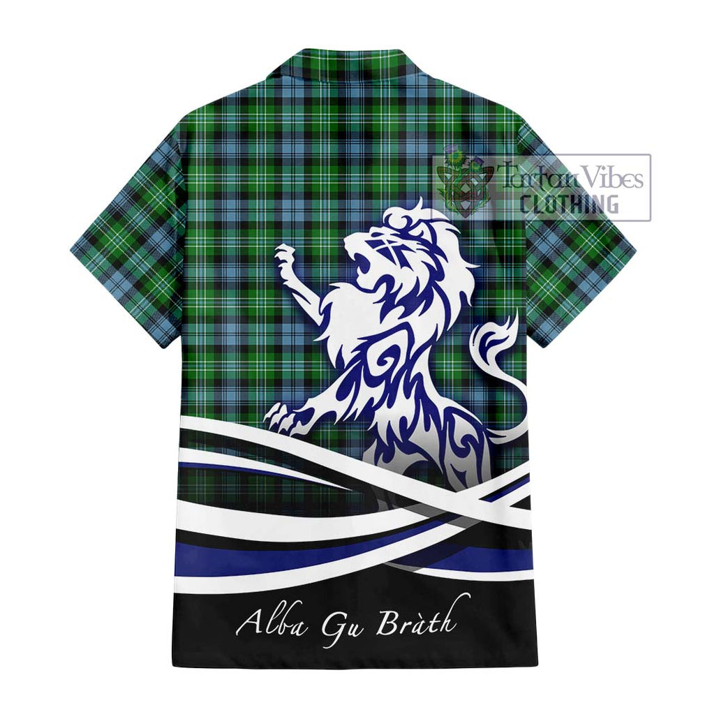 Arbuthnot Ancient Tartan Short Sleeve Button Shirt with Alba Gu Brath Regal Lion Emblem - Tartanvibesclothing Shop