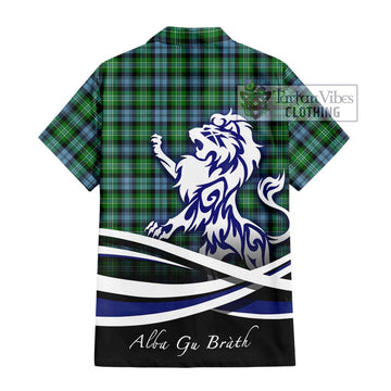 Arbuthnot Ancient Tartan Short Sleeve Button Shirt with Alba Gu Brath Regal Lion Emblem