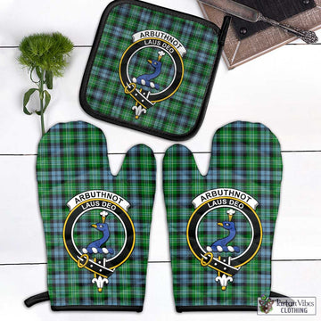 Arbuthnot Ancient Tartan Combo Oven Mitt & Pot-Holder with Family Crest