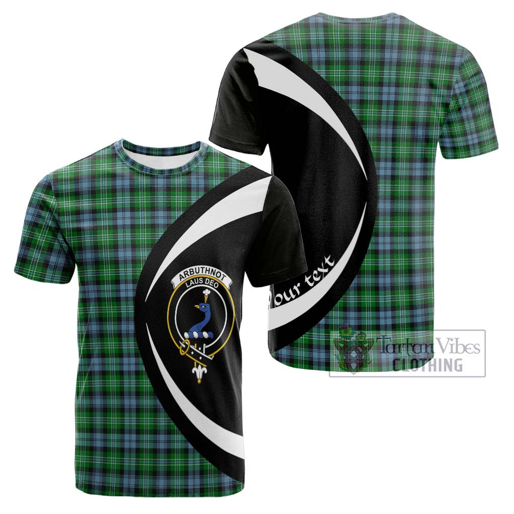 Tartan Vibes Clothing Arbuthnot Ancient Tartan Cotton T-shirt with Family Crest Circle Style